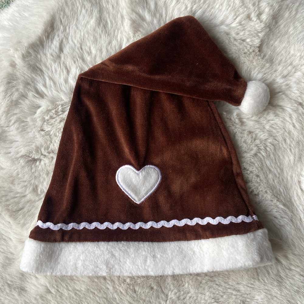 H&M kids winter Christmas hat brown Santa’s elf cap costume dress up ages 2-4